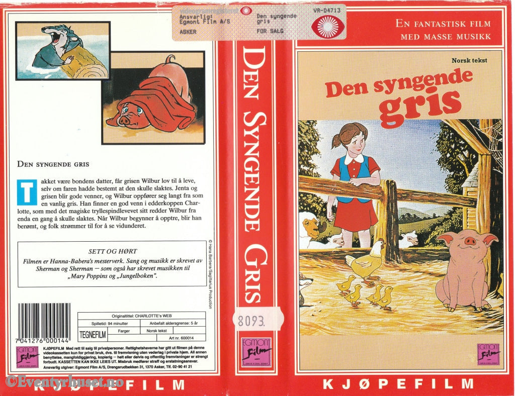 Download / Stream: Den Syngende Gris. Vhs. Norwegian Subtitles. Vhs