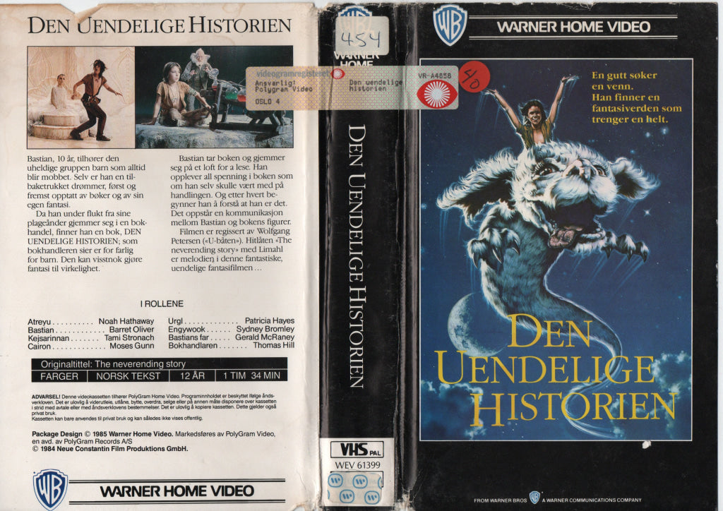 Download / Stream: Den uendelige historien. 1984. VHS Big Box. Norwegian subtitles. VHS