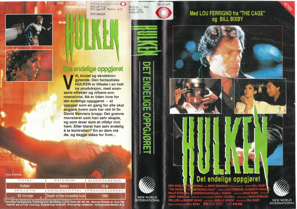 Download / Stream: Den Utrolige Hulken. 1990. Vhs Big Box. Norwegian Subtitles.