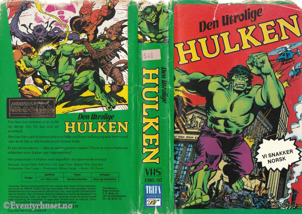 Download / Stream: Den Utrolige Hulken. Vol. 1. 1985. Vhs Big Box. Norwegian Dubbing.