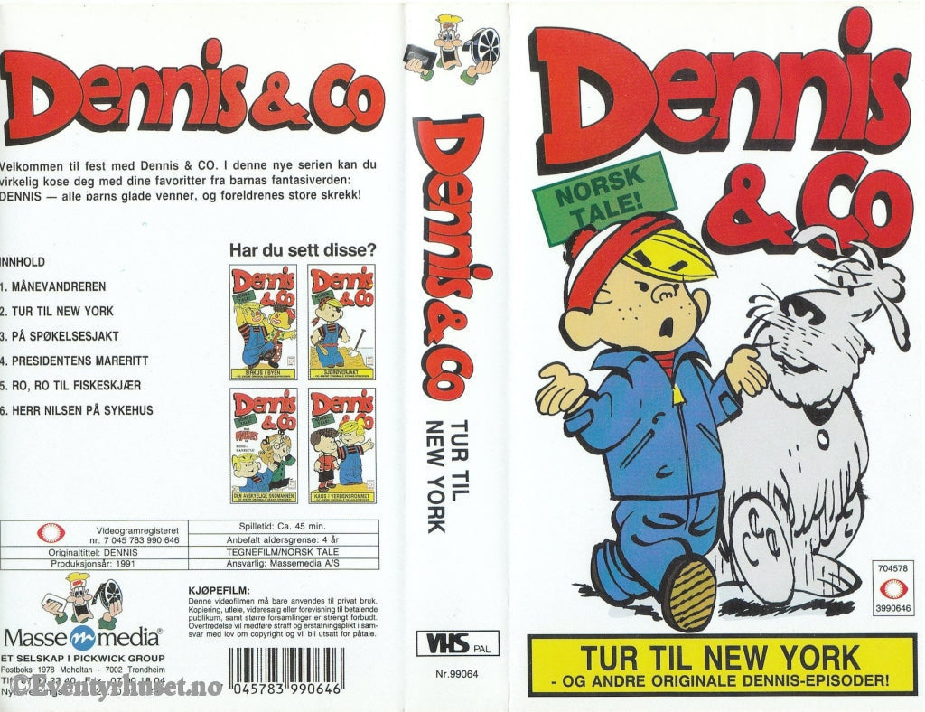Download / Stream: Dennis & Co - Tur Til New York Mfl. 1991. Vhs. Norwegian Dubbing. Vhs
