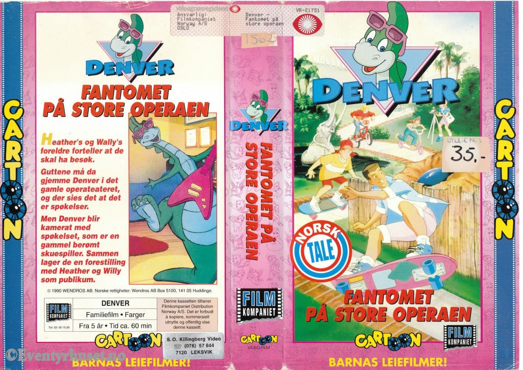 Download / Stream: Denver - Fantomet På Store Operaen. 1990. Vhs Big Box. Norwegian Dubbing.