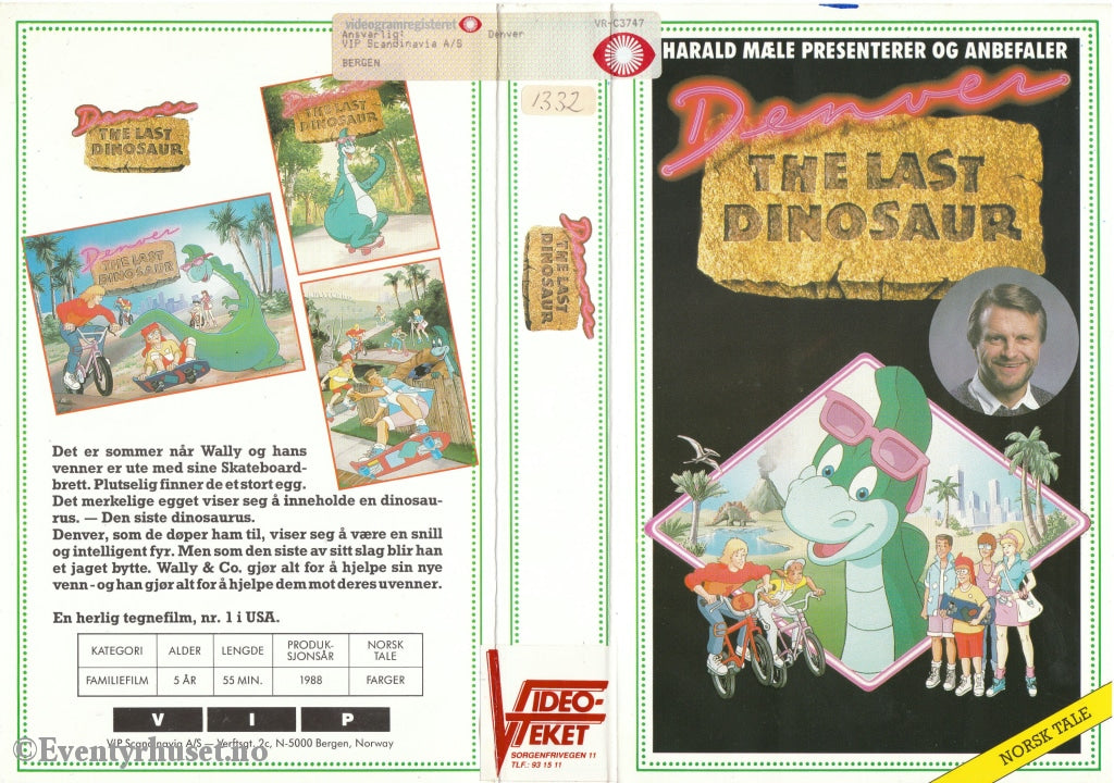 Download / Stream: Denver - The Last Dinosaur. 1988. Vhs Big Box. Norwegian Dubbing.