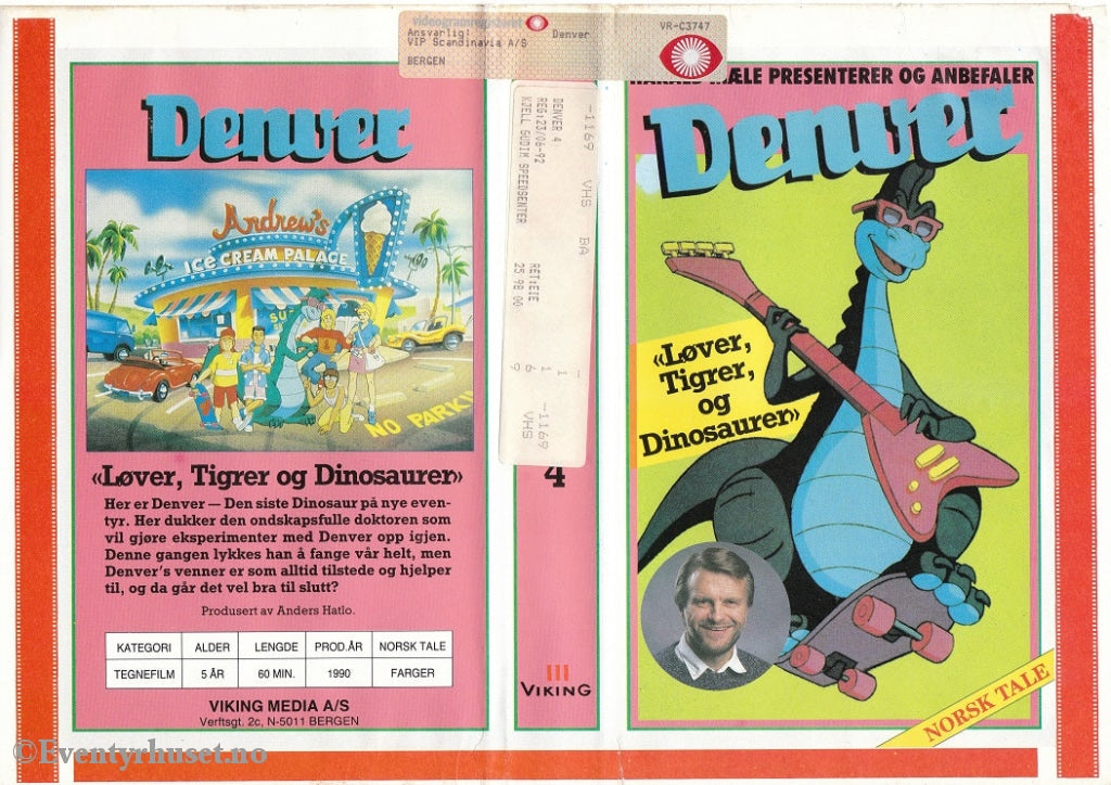 Download / Stream: Denver. Vol. 4. Løver Tigrer Og Dinosaurer. 1990. Vhs Big Box. Norwegian Dubbing.