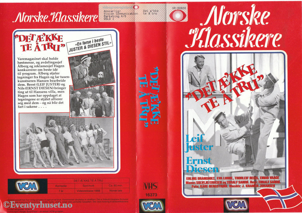 Download / Stream: Det Ække Te Å Tru (Norske Klassikere). 1942/88. Vhs Big Box. Norwegian.