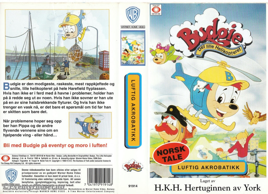 Download / Stream: Det Lille Helikopteret Budgie - Luftig Akrobatikk. 1993. Vhs. Norwegian Dubbing.