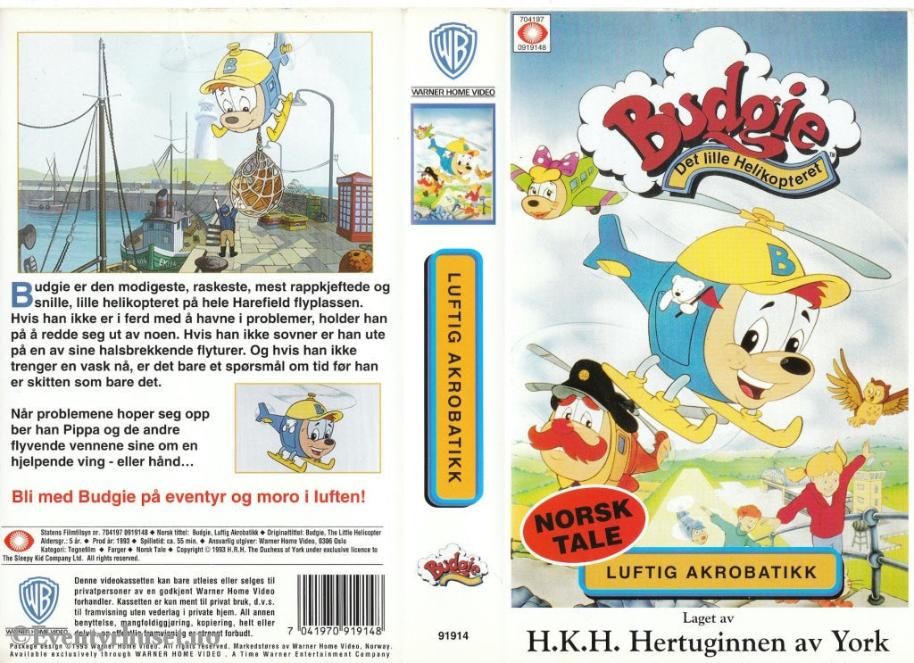 Download / Stream: Det Lille Helikopteret Budgie - Luftig Akrobatikk. 1993. Vhs. Norwegian Dubbing.