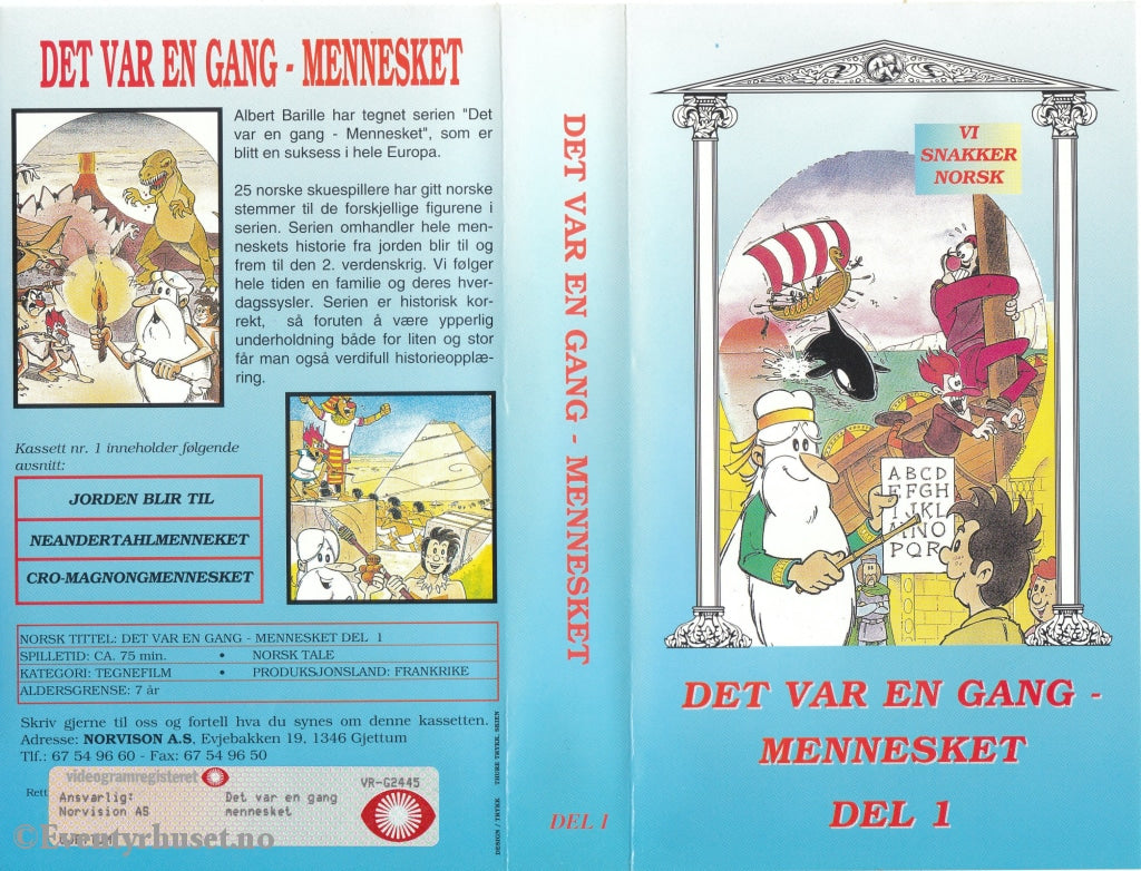Download / Stream: Det Var En Gang Et Menneske. Vol. 1. Vhs. Norwegian Dubbing. Vhs
