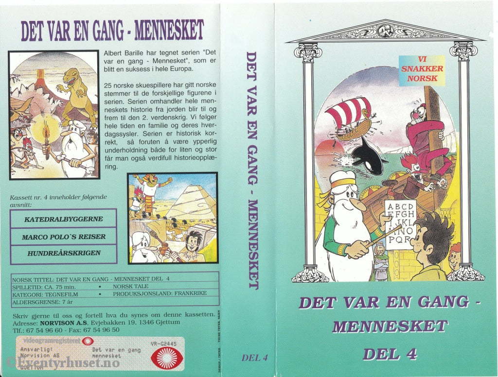 Download / Stream: Det Var En Gang Et Menneske. Vol. 4. Vhs. Norwegian Dubbing. Vhs