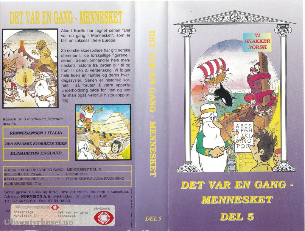 Download / Stream: Det Var En Gang Et Menneske. Vol. 5. Vhs. Norwegian Dubbing. Vhs