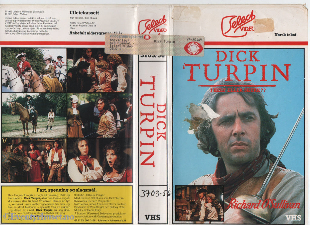Download / Stream: Dick Turpin. 1979/83. VHS. Norwegian subtitles. VHS