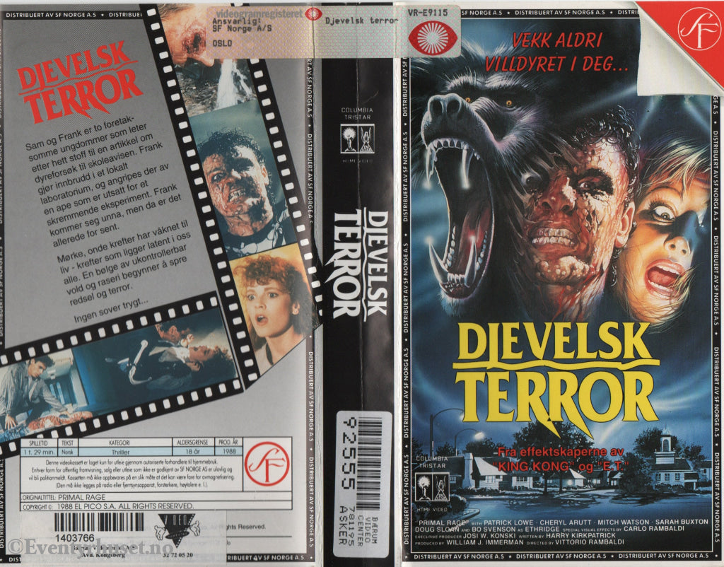 Download / Stream: Djevelsk terror. 1988. VHS. Norwegian subtitles. VHS