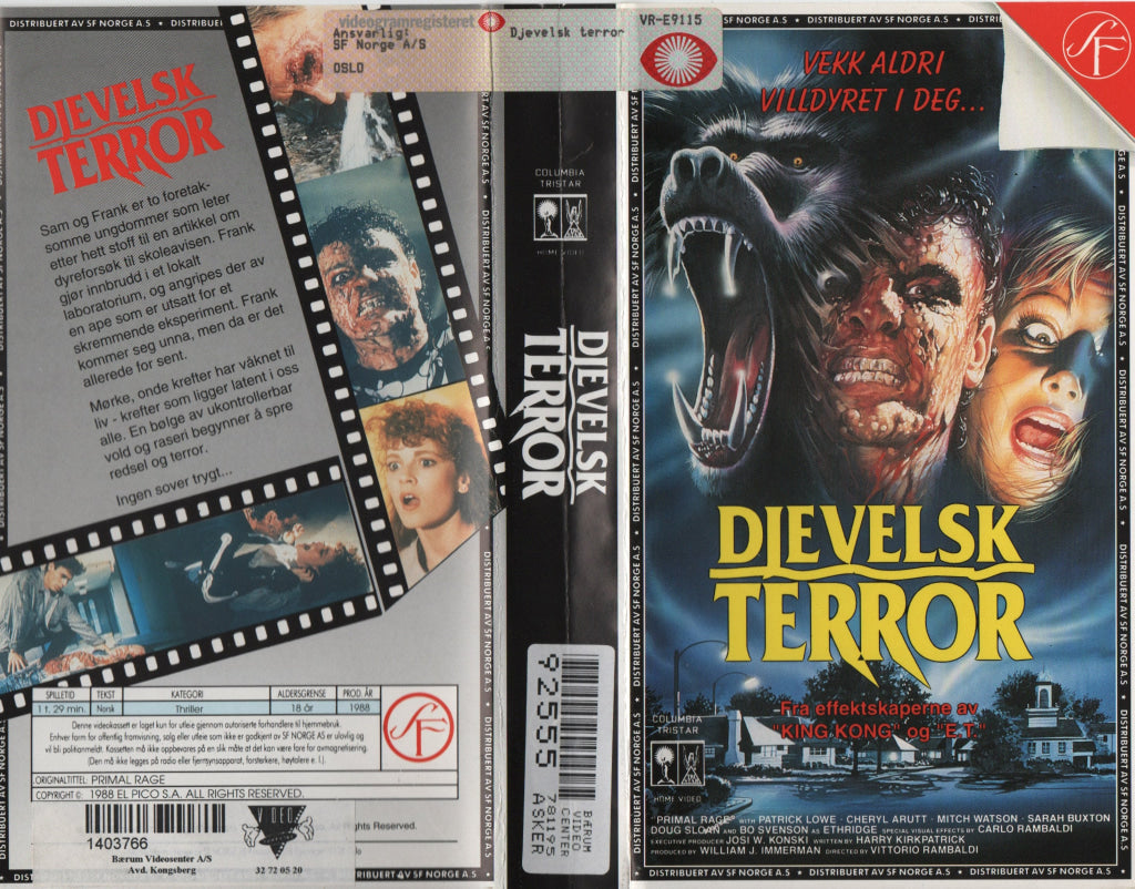 Download / Stream: Djevelsk terror. 1988. VHS. Norwegian subtitles. VHS