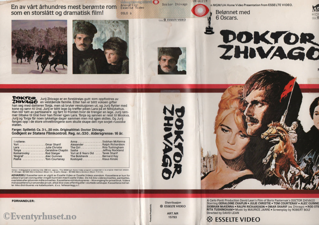 Download / Stream: Doktor Zhivago. Vol. 1 av 2. 1965. VHS Big Box. Norwegian subtitles. VHS