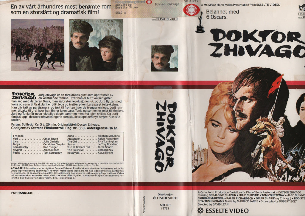 Download / Stream: Doktor Zhivago. Vol. 1 av 2. 1965. VHS Big Box. Norwegian subtitles. VHS