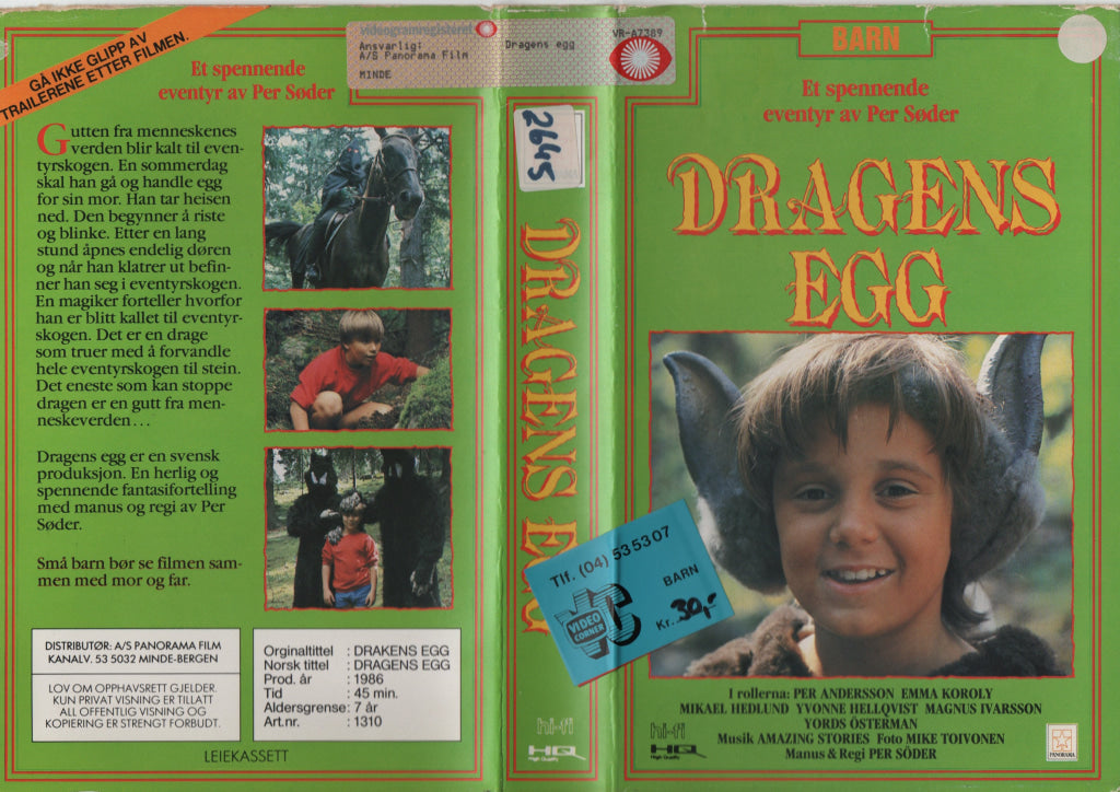 Download / Stream: Dragens egg. 1986. VHS Big Box. Norwegian subtitles swedish audio. VHS