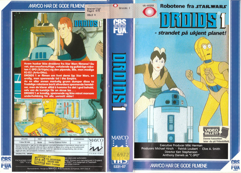 Download / Stream: Droids. Vol. 1. 1983. Vhs Big Box. Norwegian Subtitles.
