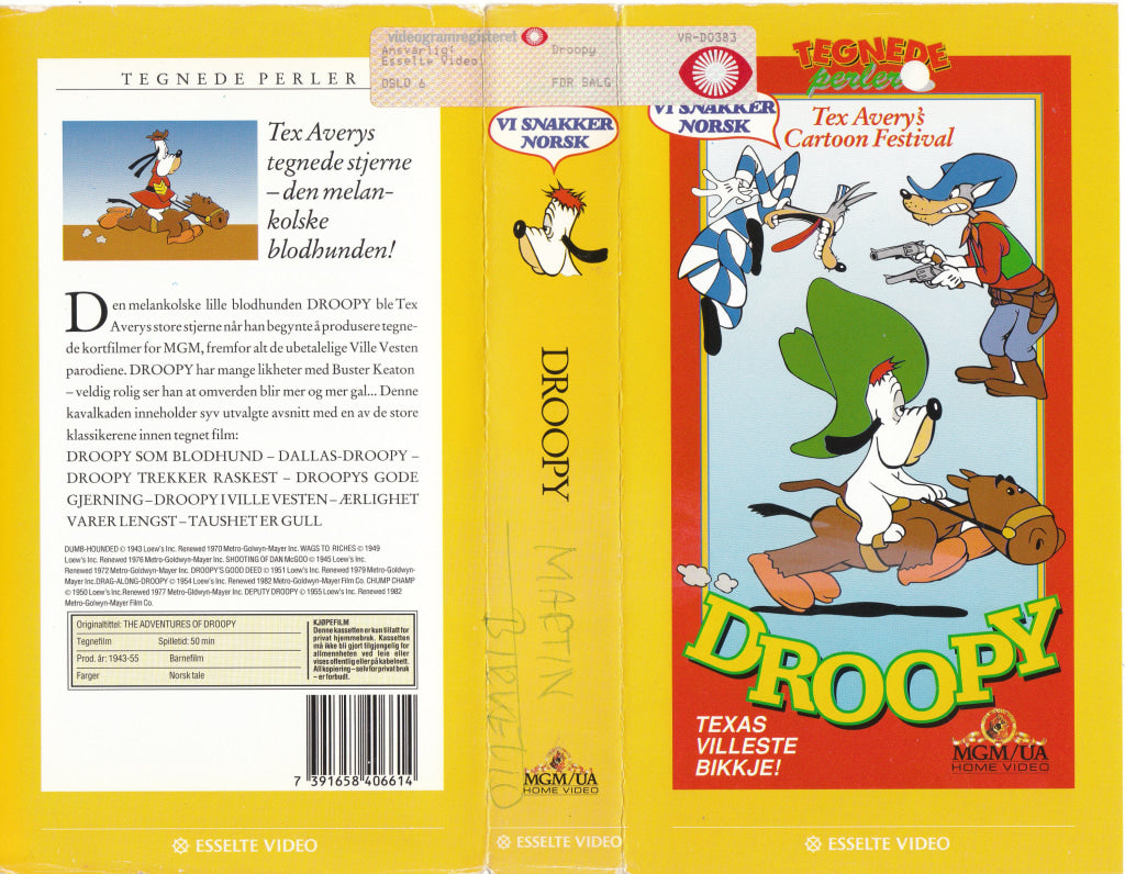 Download / Stream: Droopy. 1943-45. VHS SB. Norwegian dubbing. VHS