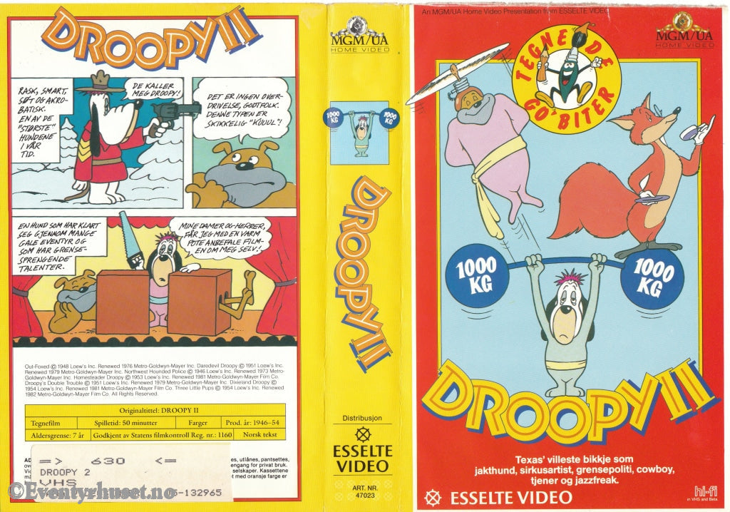 Download / Stream: Droopy. Vol. 2. 1946-54. Vhs Big Box. Norwegian Subtitles.