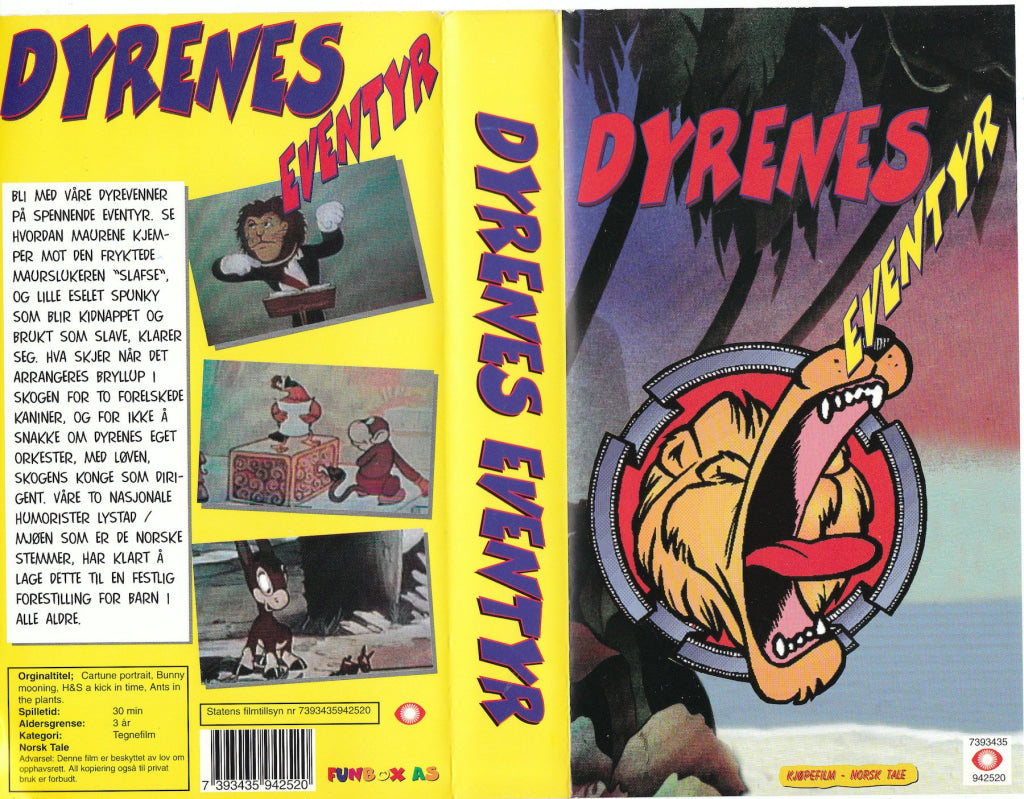 Download / Stream: Dyrenes Eventyr. Vhs. Norwegian Dubbing. Vhs