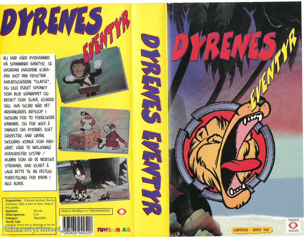 Download / Stream: Dyrenes Eventyr. Vhs. Norwegian Dubbing. Vhs