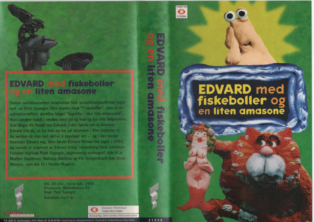 Download / Stream: Edvard med fiskeboller og en liten amasone. 1994. VHS Big Box. Norwegian dubbing. VHS