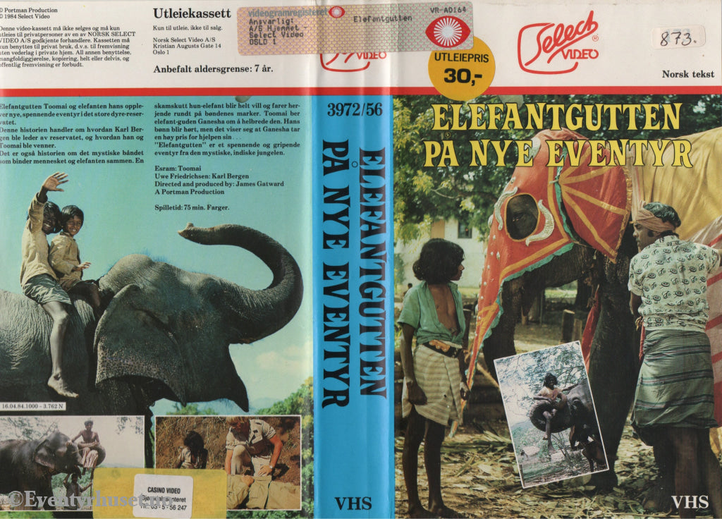 Download / Stream: Elefantgutten på nye eventyr. 1984. VHS. Norwegian subtitles. VHS