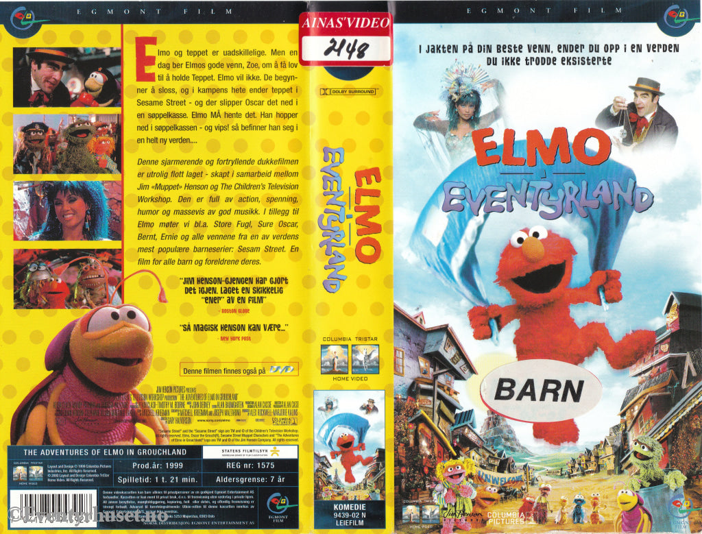 Download / Stream: Elmo i Eventyrland. 1999. VHS SB. Norwegian dubbing. VHS
