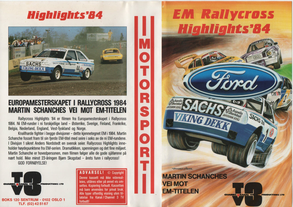 Download / Stream: EM Rallycross Highlights ’84. Martin Schanches vei mot EM-tittelen. VHS Big Box. Norwegian. VHS