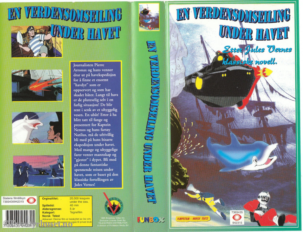 Download / Stream: En Verdensomseiling Under Havet. Vhs. Norwegian Subtitles. Vhs