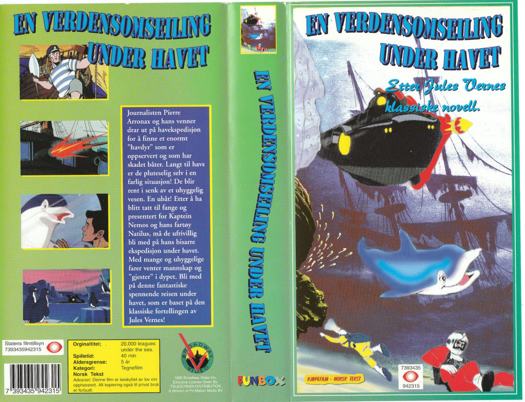 Download / Stream: En Verdensomseiling Under Havet. Vhs. Norwegian Subtitles. Vhs