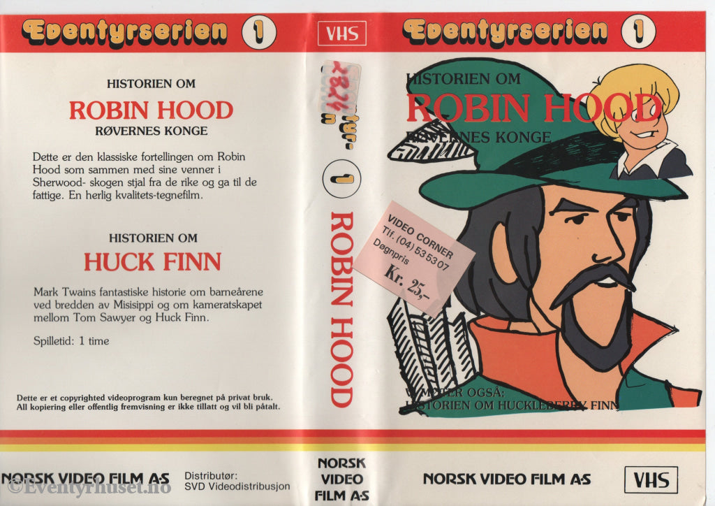Download / Stream: Eventyrserien. Vol. 1. Robin Hood mfl. VHS Big Box. Norwegian subtitles. VHS