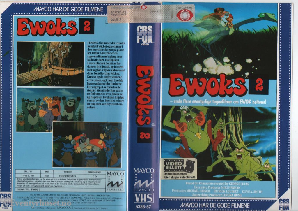 Download / Stream: Ewoks. Vol. 2. 1985. VHS Big Box. Norwegian subtitles. VHS