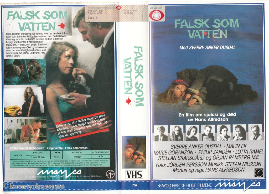 Download / Stream: Falsk Som Vatten. 1985. Vhs Big Box. Norwegian.