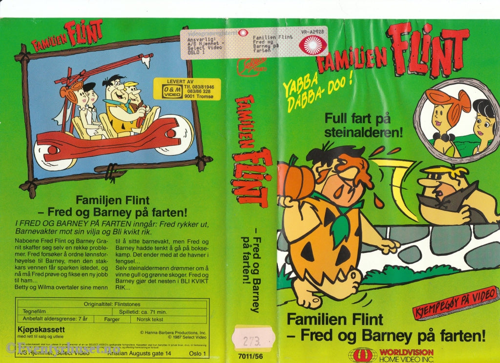 Download / Stream: Familien Flint - Fred Og Barney På Farten! Vhs Big Box. Norwegian Subtitles.