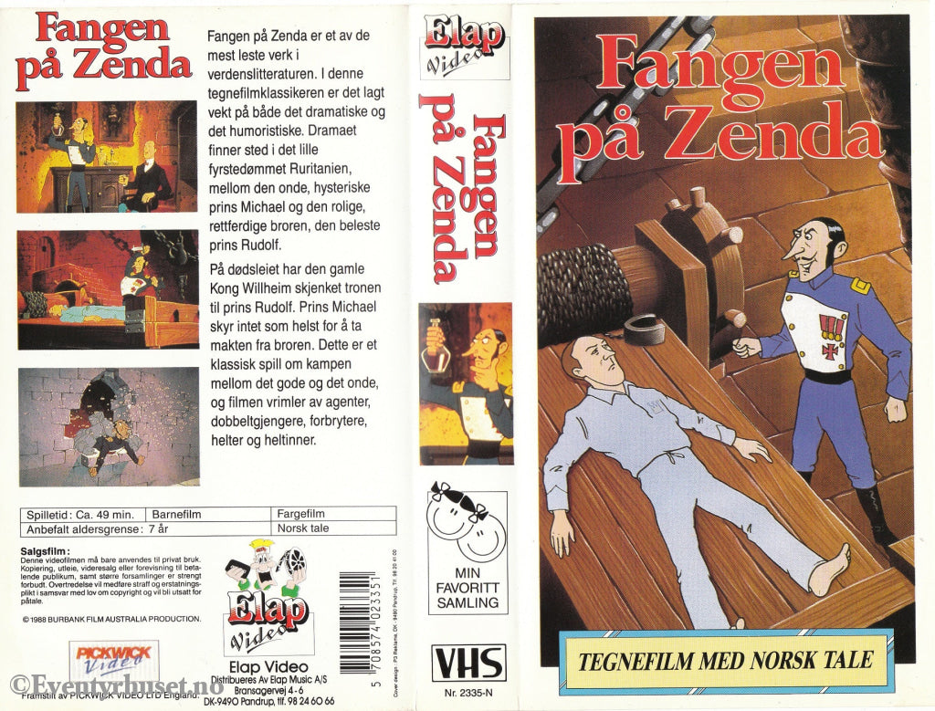 Download / Stream: Fangen På Zenda. 1988/90. Vhs. Norwegian Dubbing. Vhs