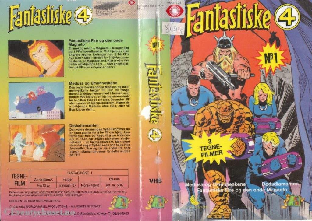 Download / Stream: Fantastiske 4. Vol. 1. 1987. Vhs Big Box. Norwegian Subtitles.