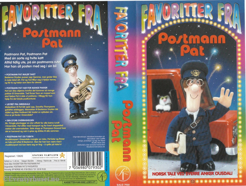 Download / Stream: Favoritter Fra Postmann Pat. Vhs. Norwegian Dubbing. Stream Vhs