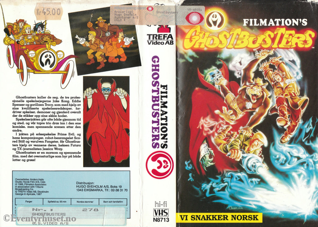 Download / Stream: Filmnation´s Ghostbusters. 1987. Vhs Big Box. Norwegian Dubbing. Stream