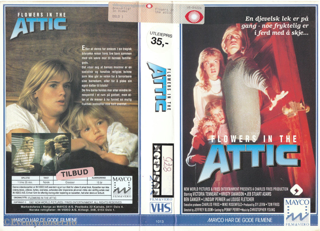 Download / Stream: Flowers In The Attic. 1987. Vhs Big Box. Norwegian Subtitles.