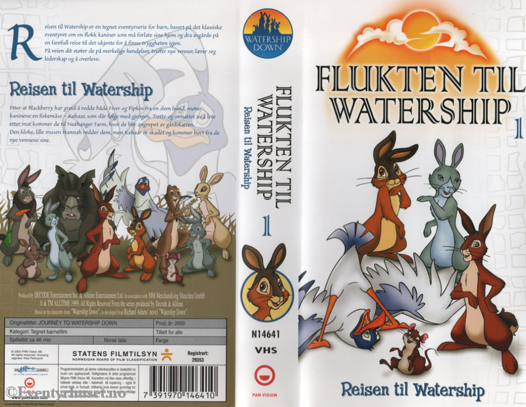 Download / Stream: Flukten til Watership. Vol. 1. 2000. VHS SB. Norwegian dubbing. VHS