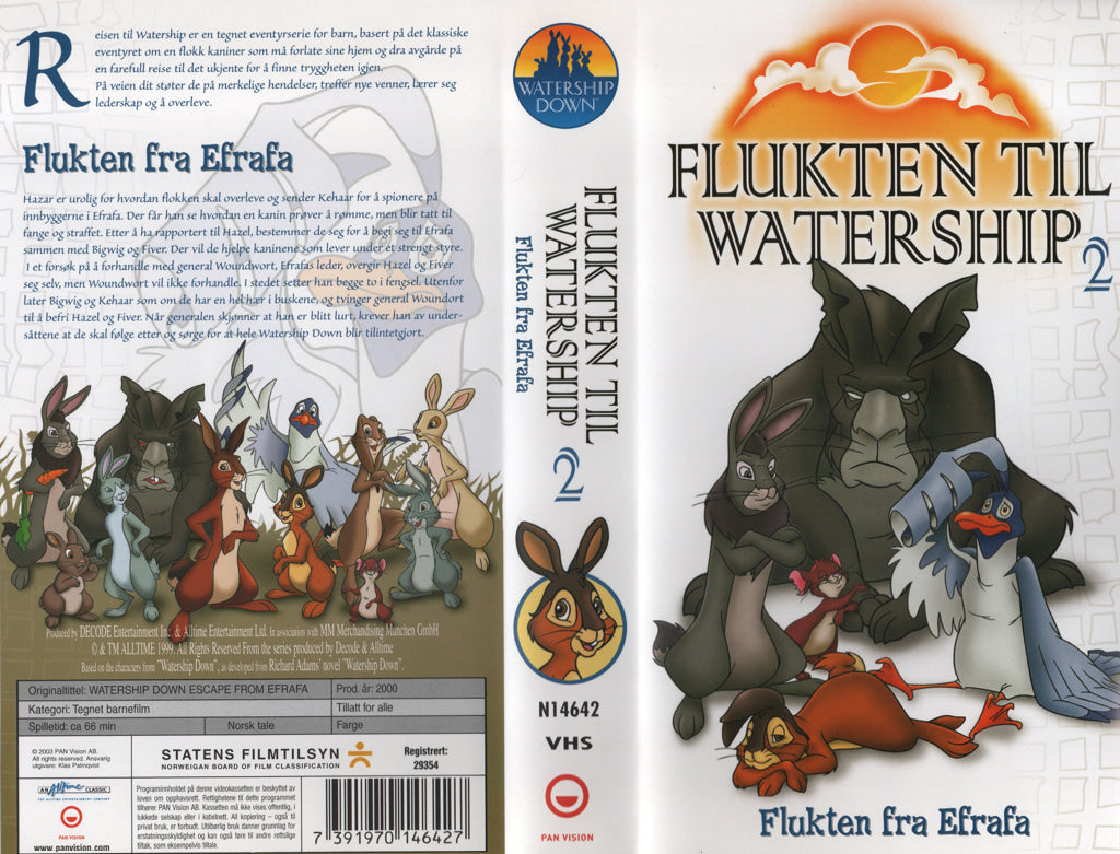 Download / Stream: Flukten til Watership. Vol.2. 2000. VHS SB. Norwegian dubbing. VHS