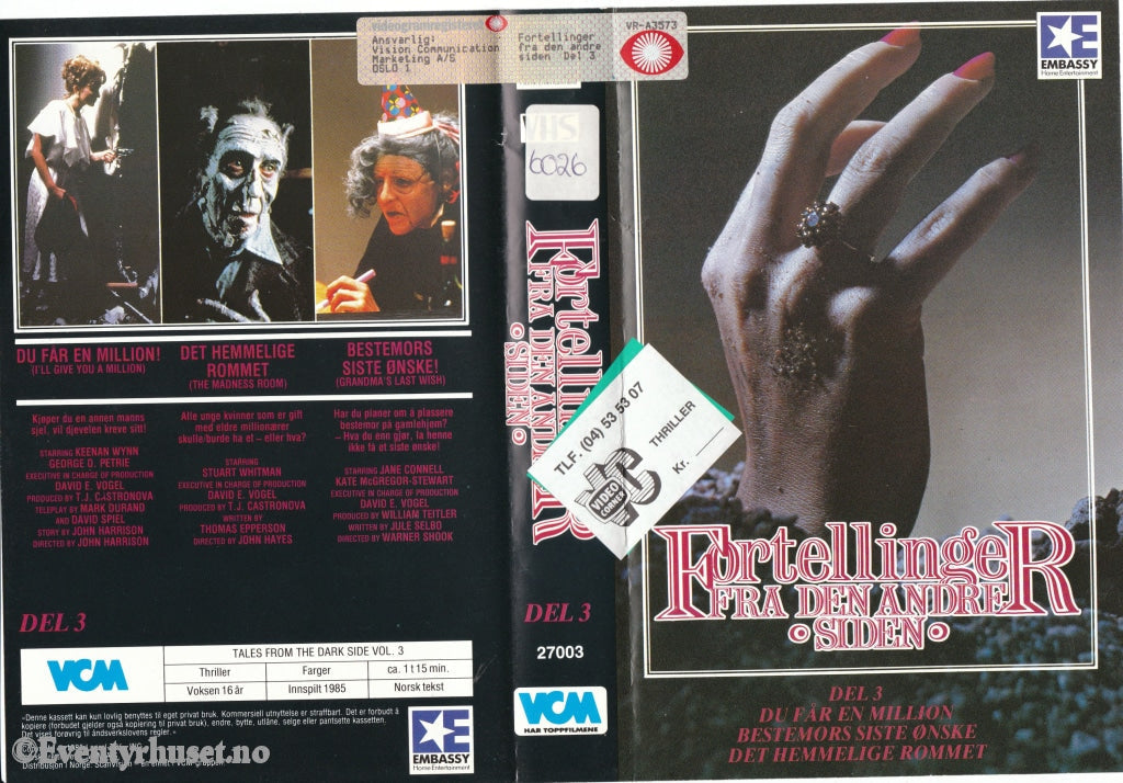 Download / Stream: Fortellinger Fra Den Andre Siden. Vol. 3. 1985. Vhs Big Box. Norwegian Subtitles.