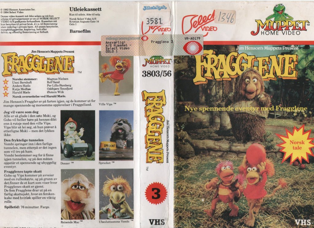 Download / Stream: Fragglene. Vol. 3. 1982/84. VHS SB. Norwegian dubbing. VHS