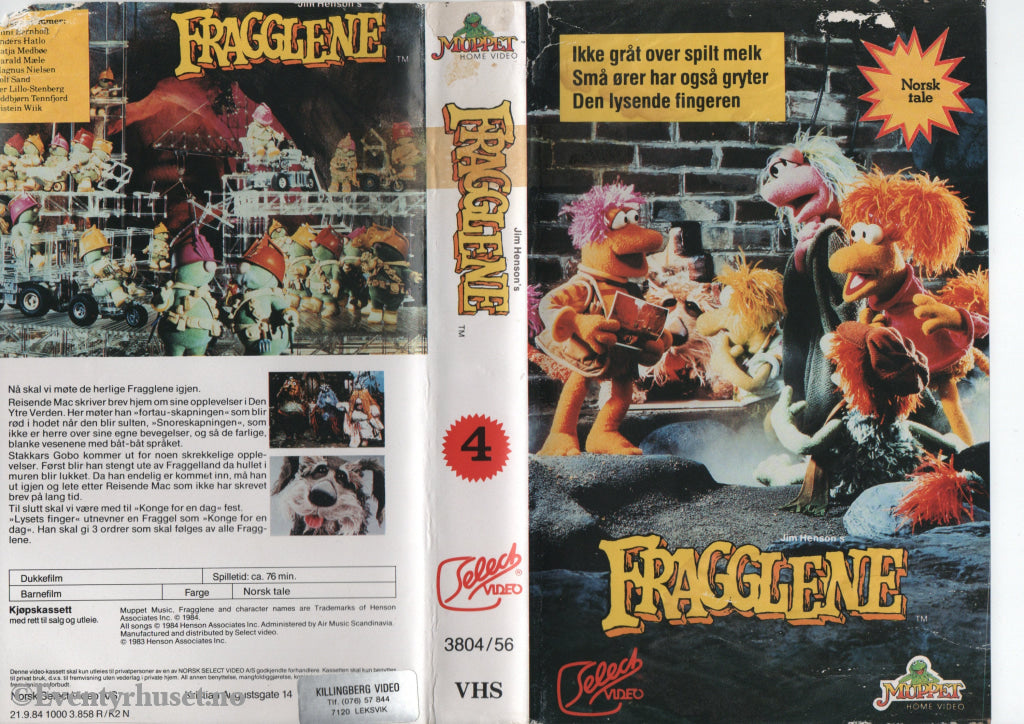 Download / Stream: Fragglene. Vol. 4. 1984. VHS Big Box. Norwegian dubbing. VHS