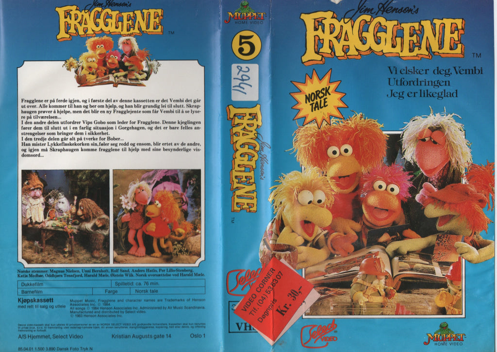 Download / Stream: Fragglene. Vol. 5. 1983/84. VHS Big Box. Norwegian dubbing. VHS