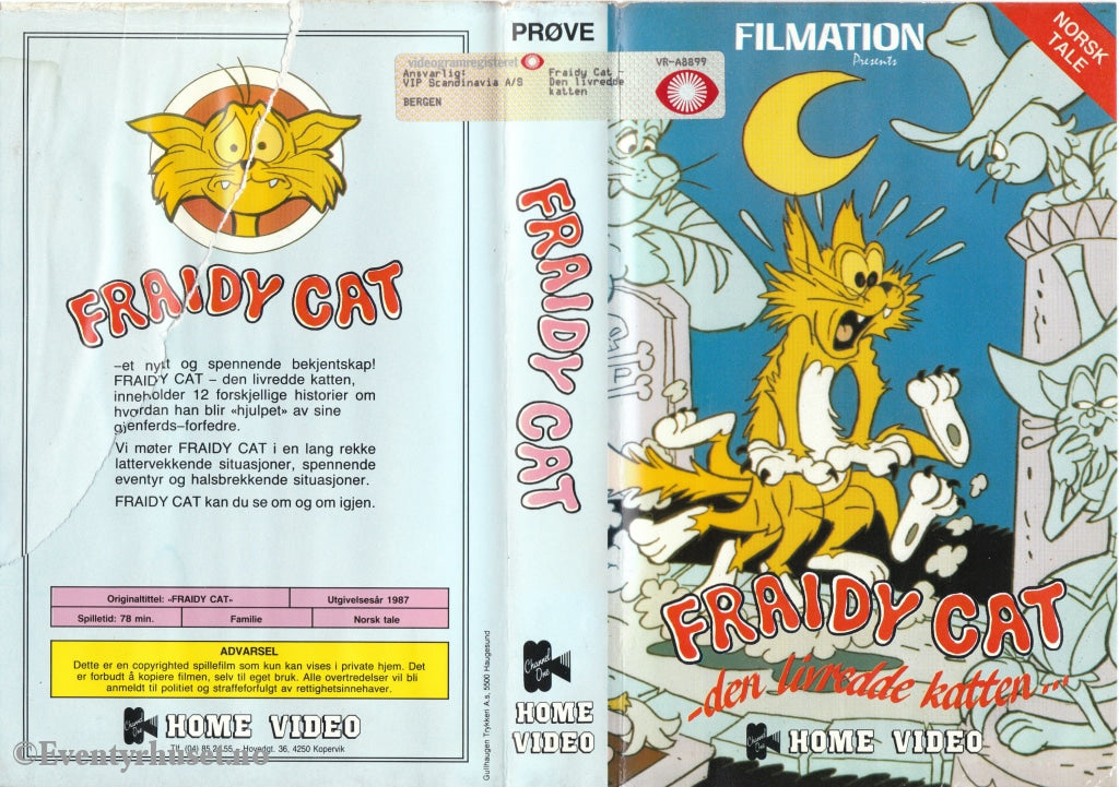 Download / Stream: Fraidy Cat. 1987. Vhs Big Box. Norwegian Dubbing.