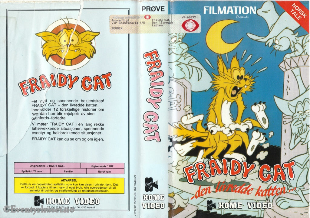 Download / Stream: Fraidy Cat. 1987. Vhs Big Box. Norwegian Dubbing.