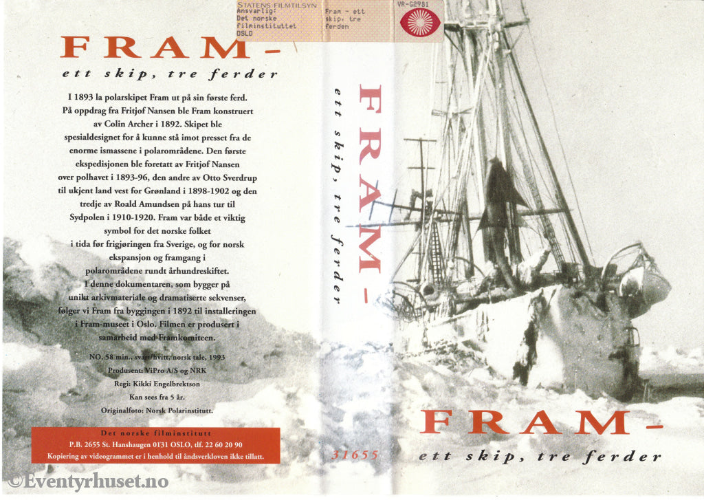 Download / Stream: Fram - Ett Skip Tre Ferder. 1993. Vhs Big Box. Norwegian.