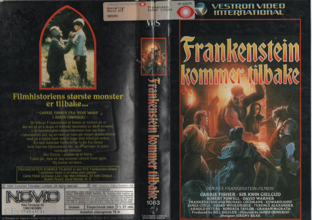 Download / Stream: Frankenstein kommer tilbake. 1987. VHS Big Box. Norwegian subtitles. VHS